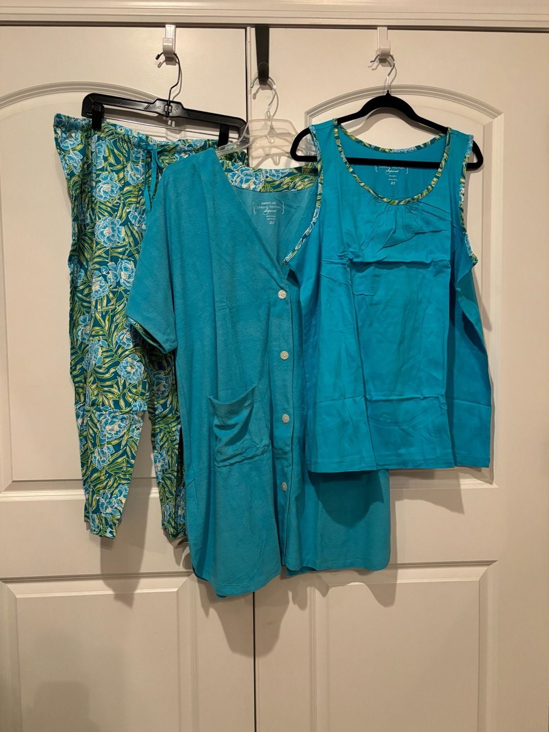 Carole Hochman Heavenly Soft 3-Piece Pajama Set Size 2X Blue 3