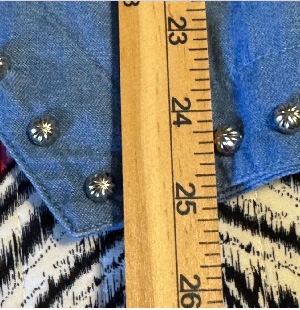 Vintage Stephanie Thomas Size 16 Denim Shirt Jacket Studded Western USA Made 9