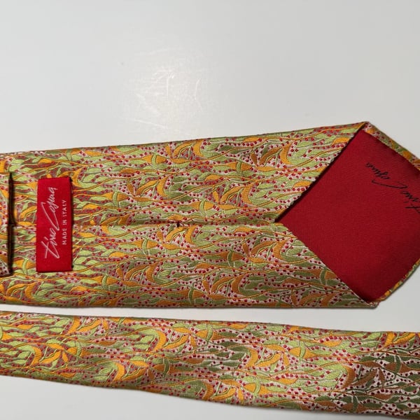 Ermenegildo Zegna Silk Necktie Yellow Green Red Made in Italy
