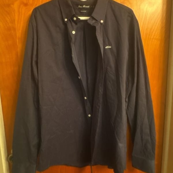 Ever Forward Long Sleeve Button Down Shirt Size XL charcoal