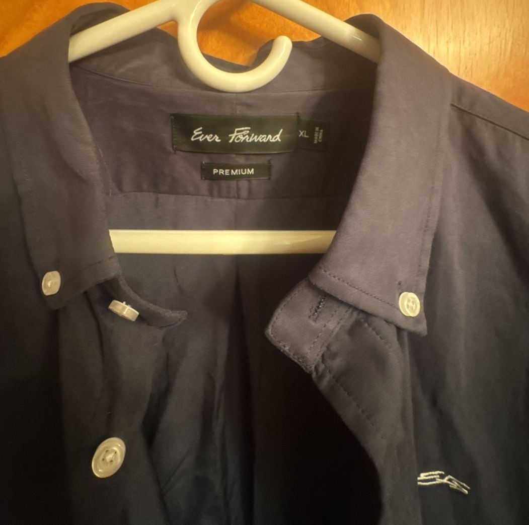 Ever Forward Long Sleeve Button Down Shirt Size XL charcoal 3