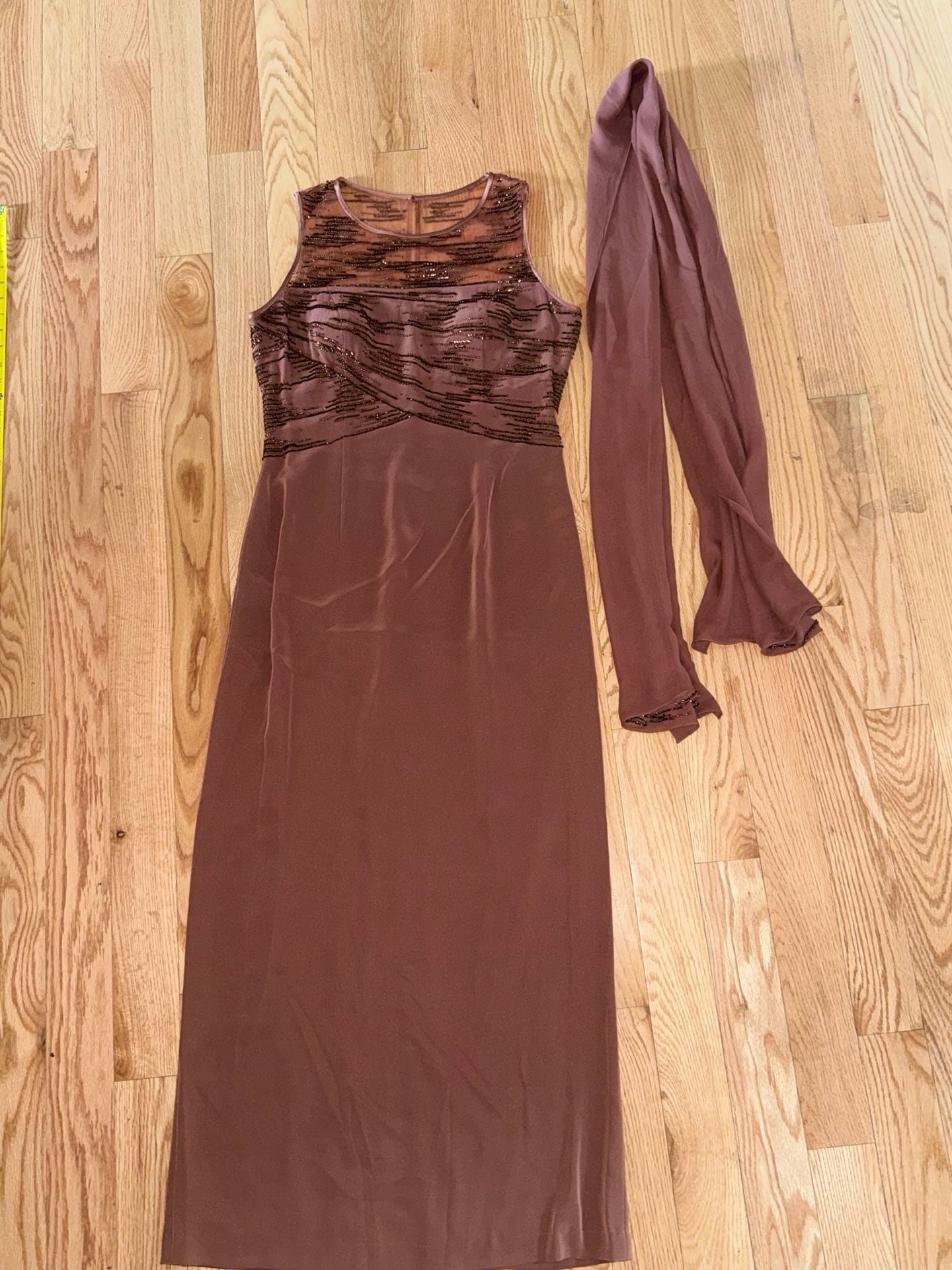 Donna Gray Sleeveless Embellished Evening Gown with Matching Shawl 4