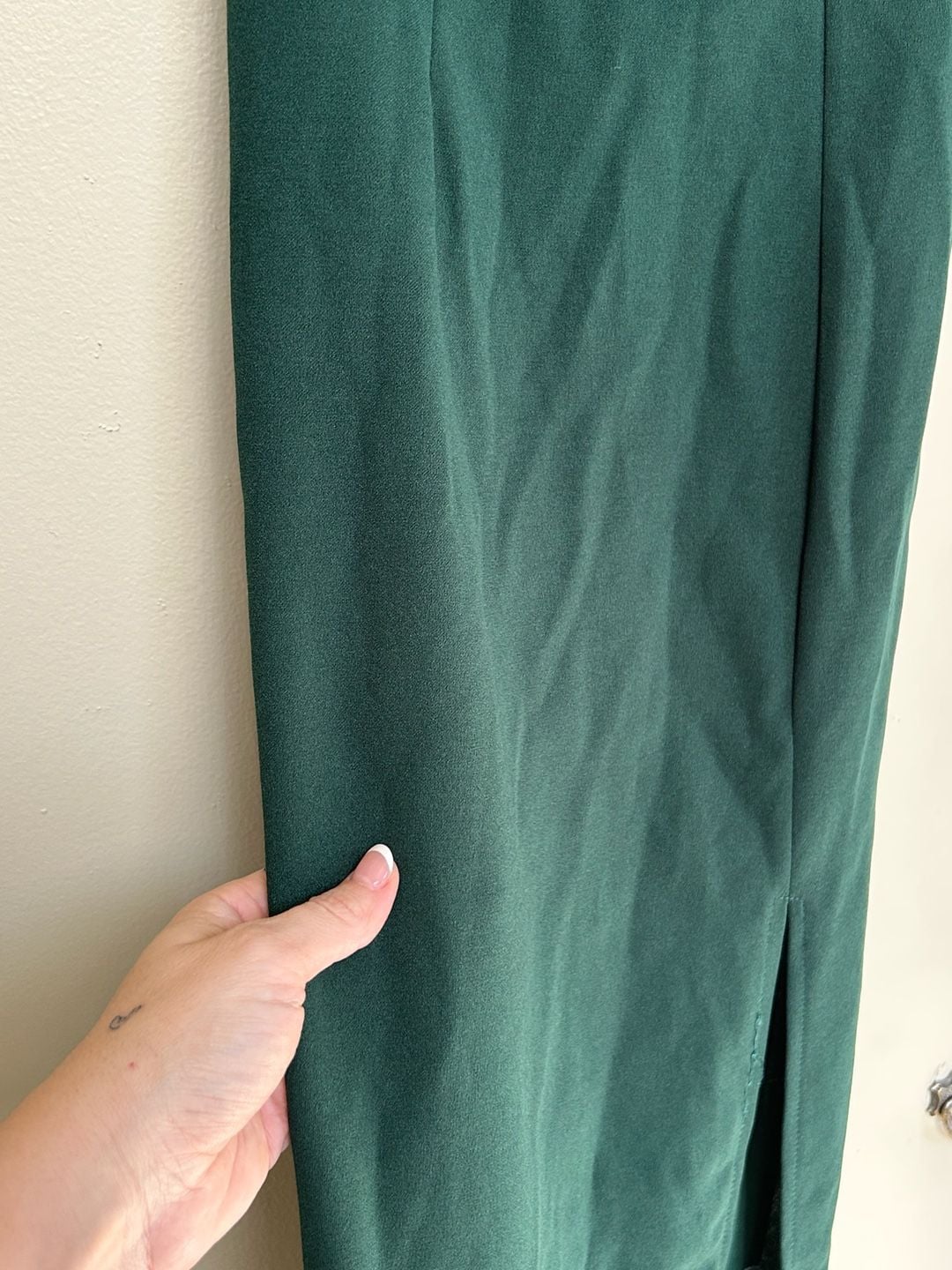 NWT Hello Molly Midi Dress Size XS Forest Green One Shoulder Asymmetric 4