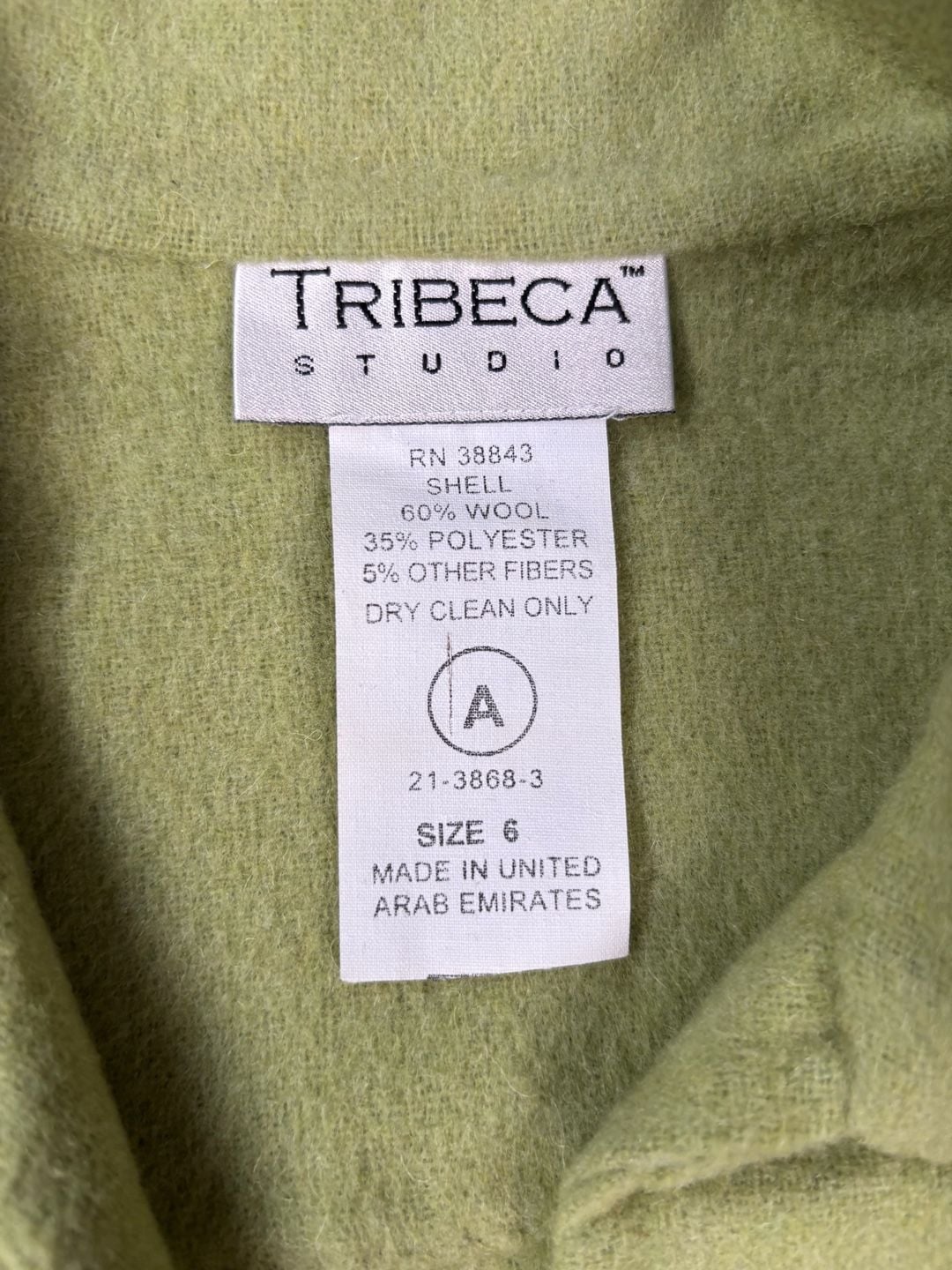 Tribeca Studio Wool Jacket Size 6 Green Blend 4