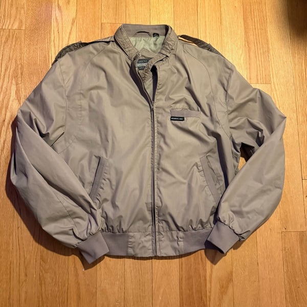 Vintage Members Only Classic Iconic Racer Jacket Size 44 Taupe
