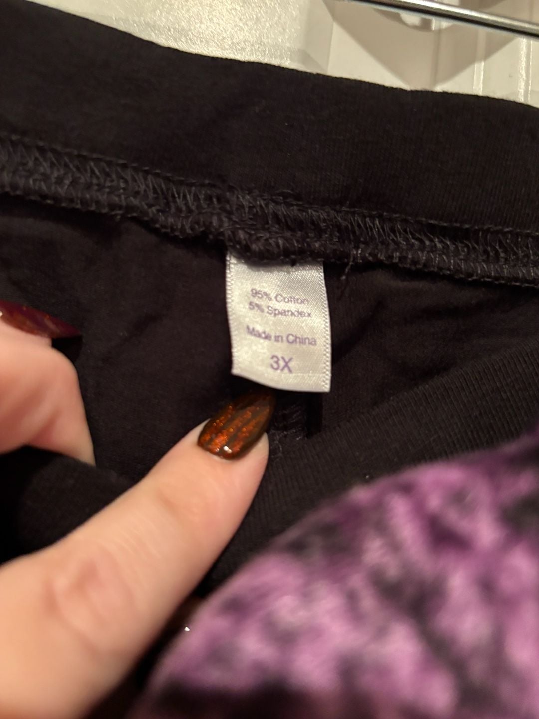Carole Hochman Pajama Set Size 3X Purple Black 3 Piece Sleepwear 4