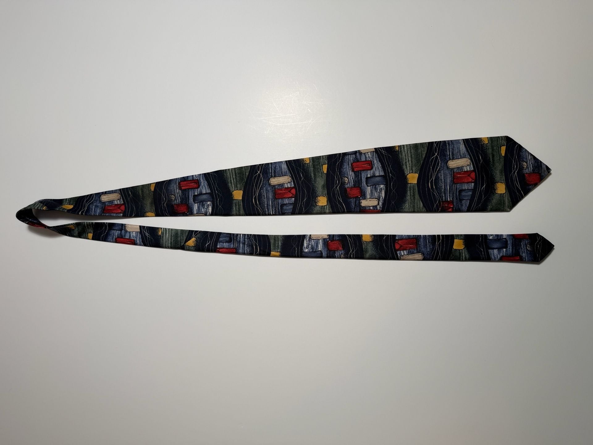 St Michael from Marks & Spencer Silk Tie Abstract Art Print 100% Silk 1