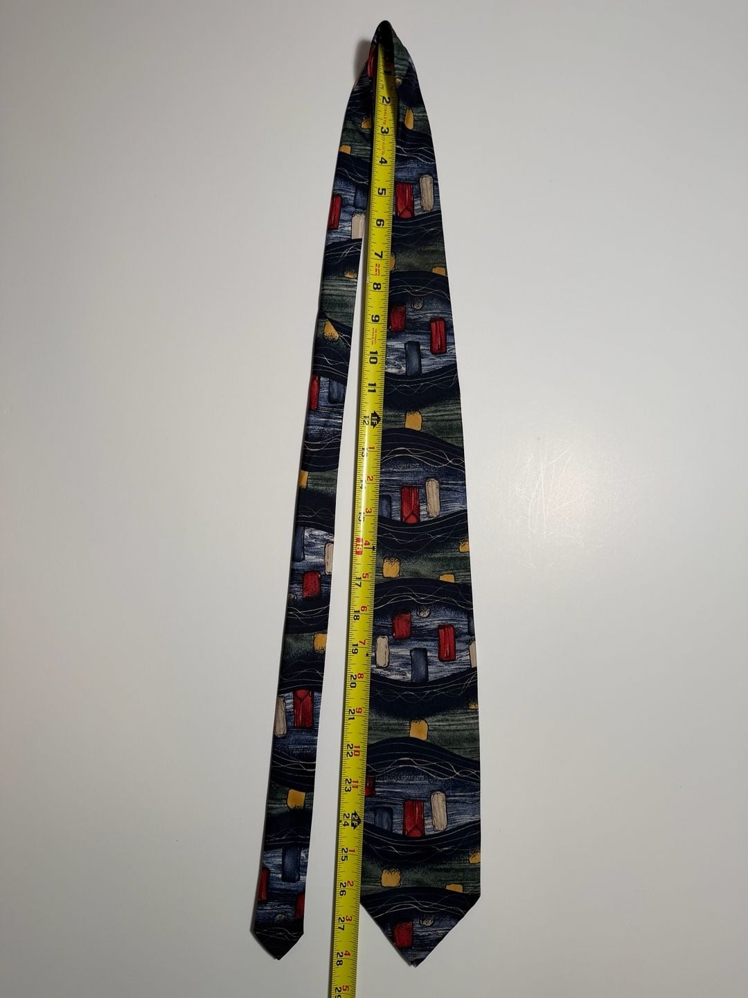 St Michael from Marks & Spencer Silk Tie Abstract Art Print 100% Silk 3