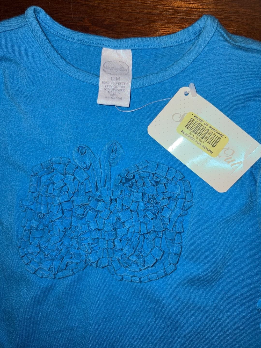 Starting Out Butterfly Shirt Size 12M Blue Long Sleeve Ruffle 4