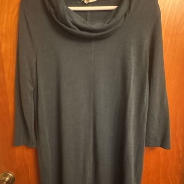 Loft Outlet Lounge Cowl Neck Dress Size M Blue/green color Tunic