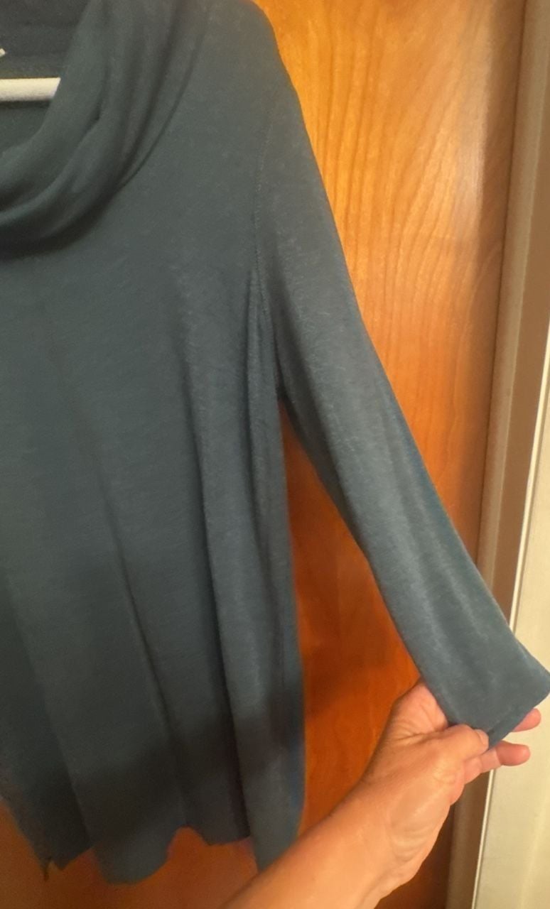 Loft Outlet Lounge Cowl Neck Dress Size M Blue/green color Tunic 5