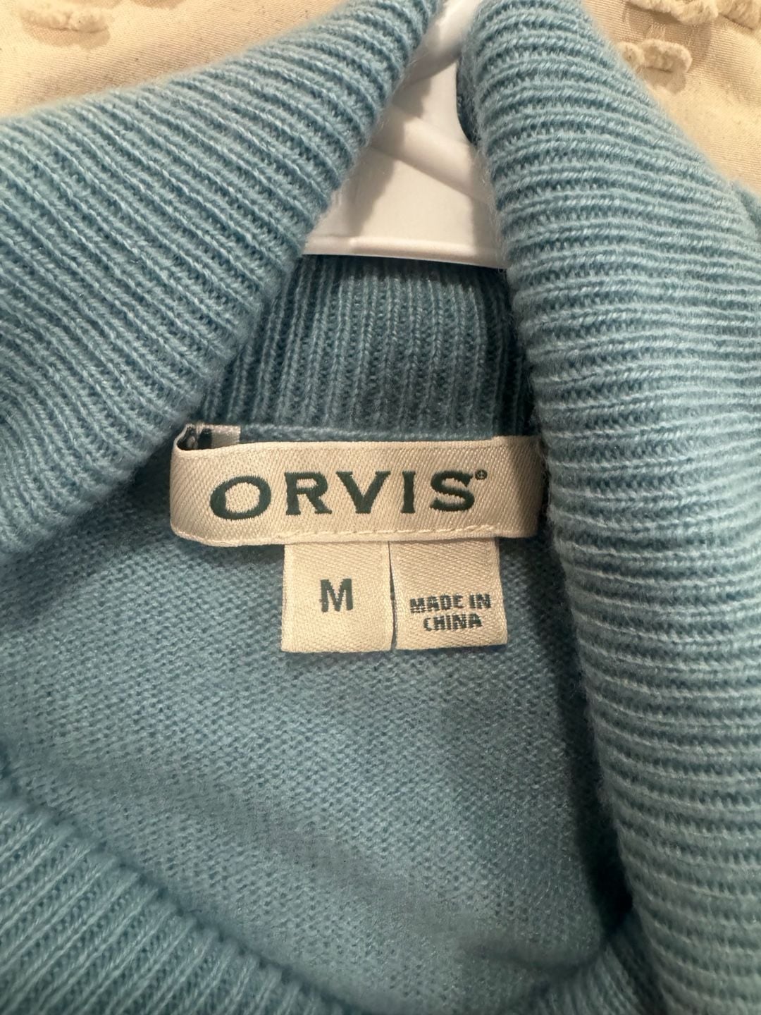 Orvis Cashmere Turtleneck Sweater Size M Blue 4