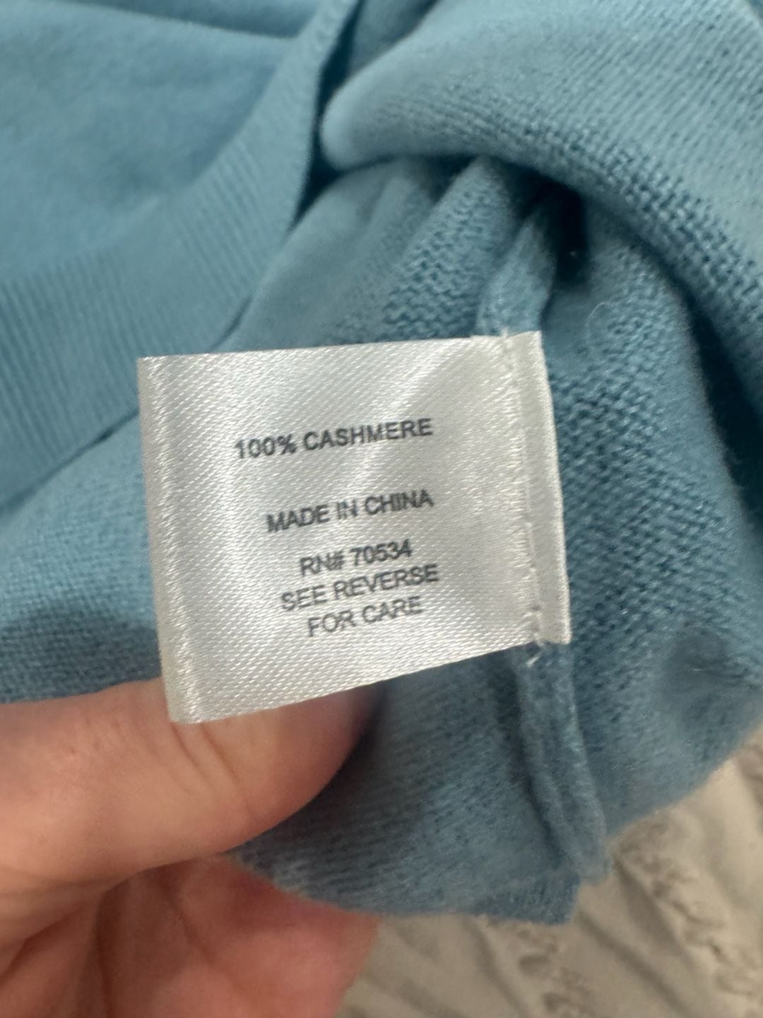 Orvis Cashmere Turtleneck Sweater Size M Blue 5