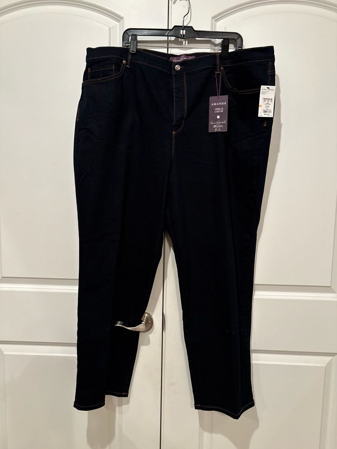 Gloria Vanderbilt Amanda Tapered Leg Jeans Size 24W Black 2