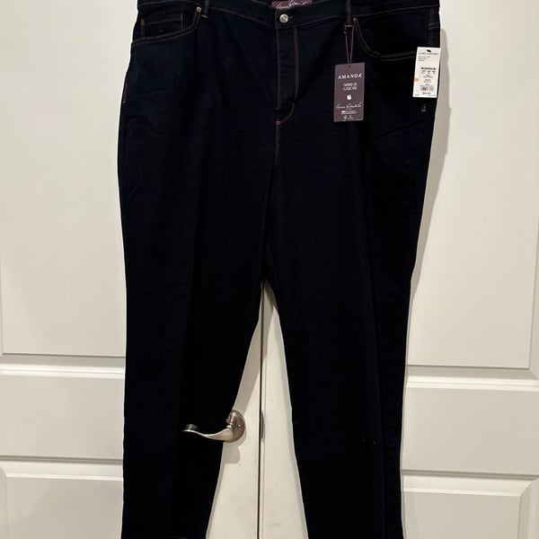 Gloria Vanderbilt Amanda Tapered Leg Jeans Size 24W Black