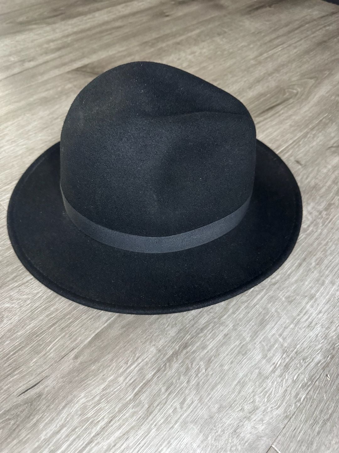 Scala Fedora Hat Size Large Black Wool 4
