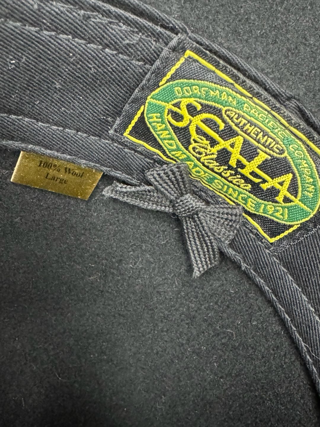 Scala Fedora Hat Size Large Black Wool 5