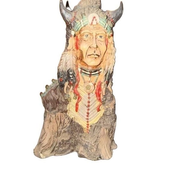 Old West Visions Resin Indian Statue Native American Bust