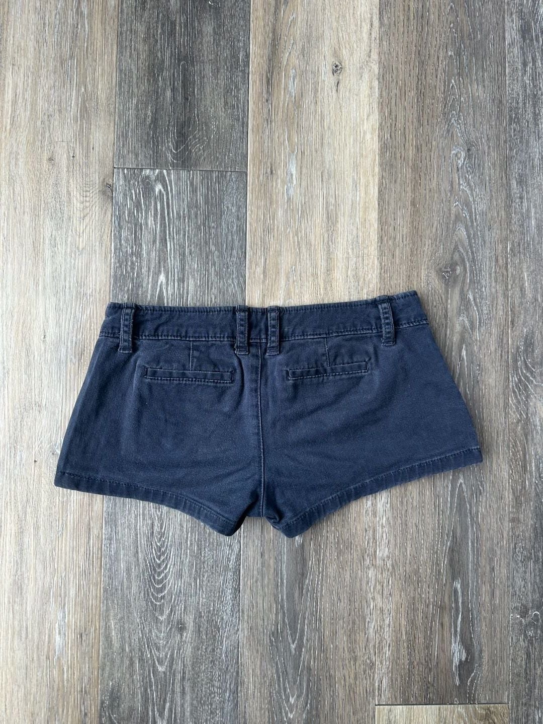 Abercrombie & Fitch Navy Blue Stretch Mini Shorts Size 0 Y2K Low Rise 3
