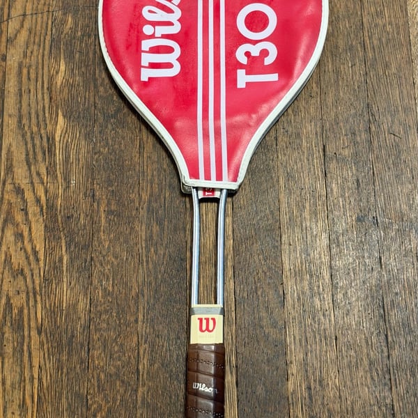 Wilson T3000 Vintage Steel Tennis Racket And Cover