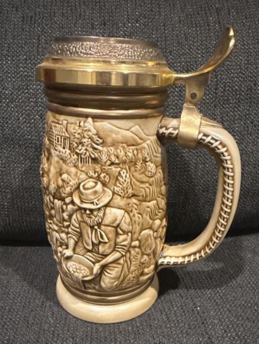 Avon The Gold Rush Stein Vintage 1987 Ceramic Beer Mug 1