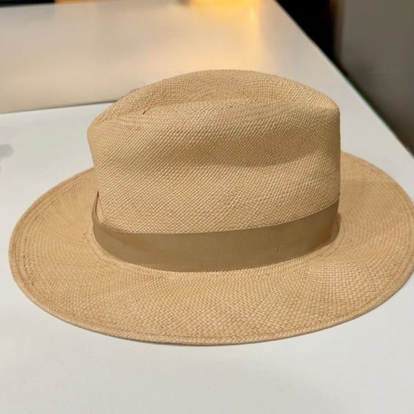 Rag & Bone Panama Hat Size M Straw Fedora Tan