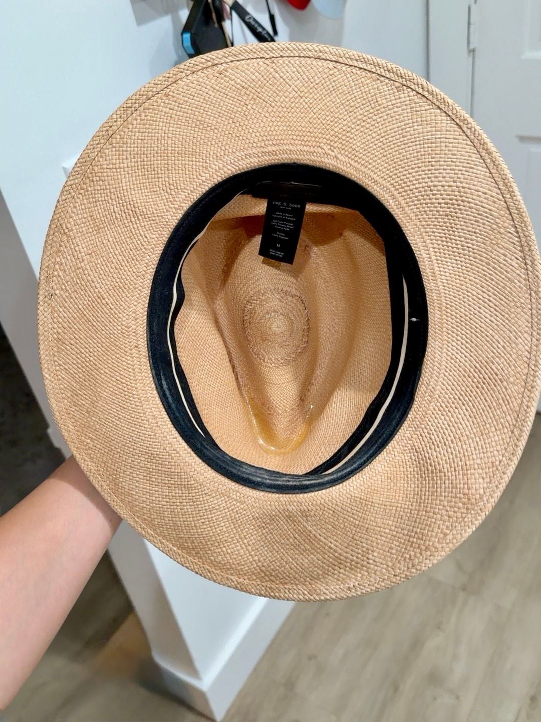 Rag & Bone Panama Hat Size M Straw Fedora Tan 3