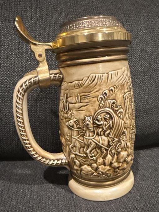 Avon The Gold Rush Stein Vintage 1987 Ceramic Beer Mug 2