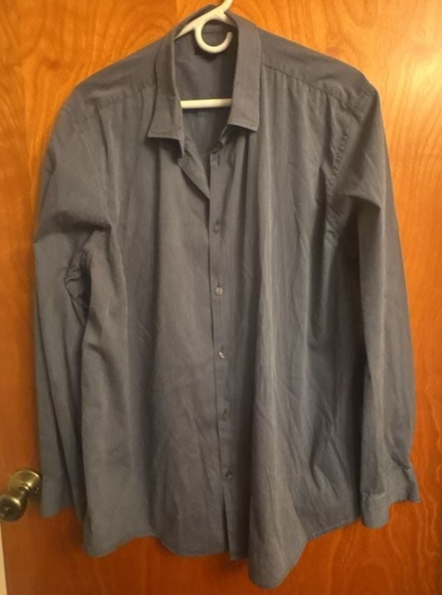 Alfani Dress Shirt XXL black stripe and grey shirt Long Sleeve 2