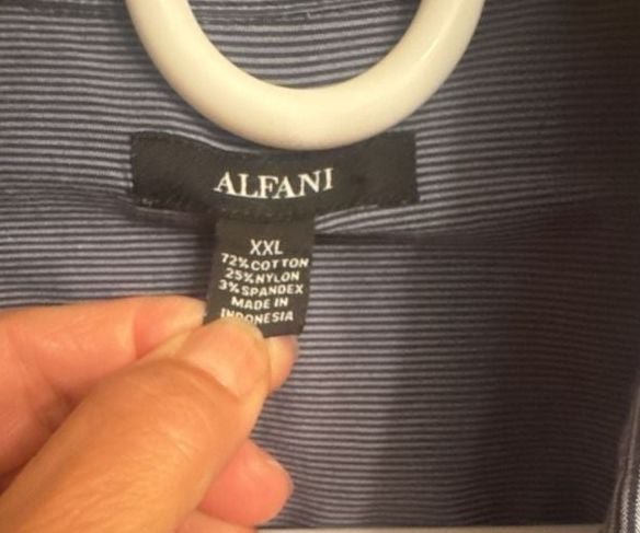 Alfani Dress Shirt XXL black stripe and grey shirt Long Sleeve 3