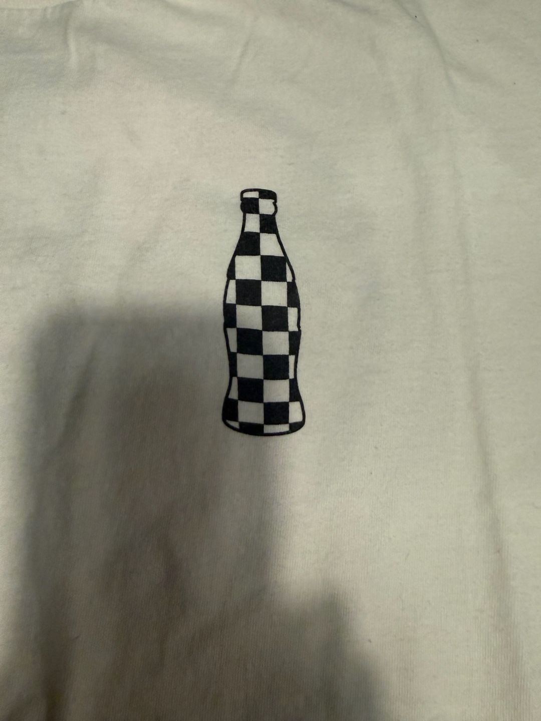 Hanes Coca-Cola NASCAR T-Shirt Size XL White Checkered Bottle Graphic 3