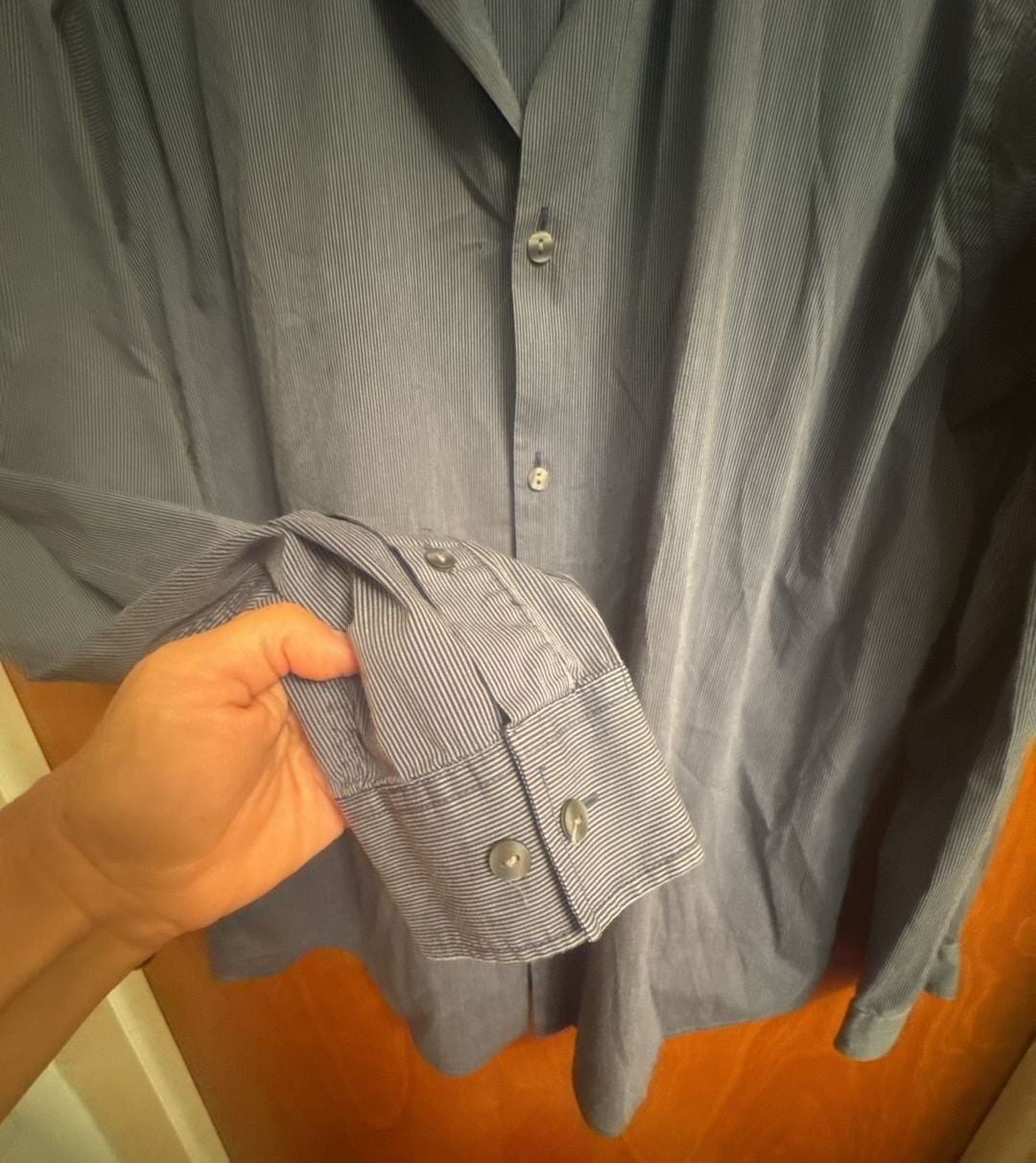 Alfani Dress Shirt XXL black stripe and grey shirt Long Sleeve 4