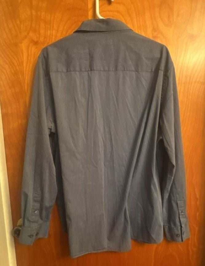 Alfani Dress Shirt XXL black stripe and grey shirt Long Sleeve 6