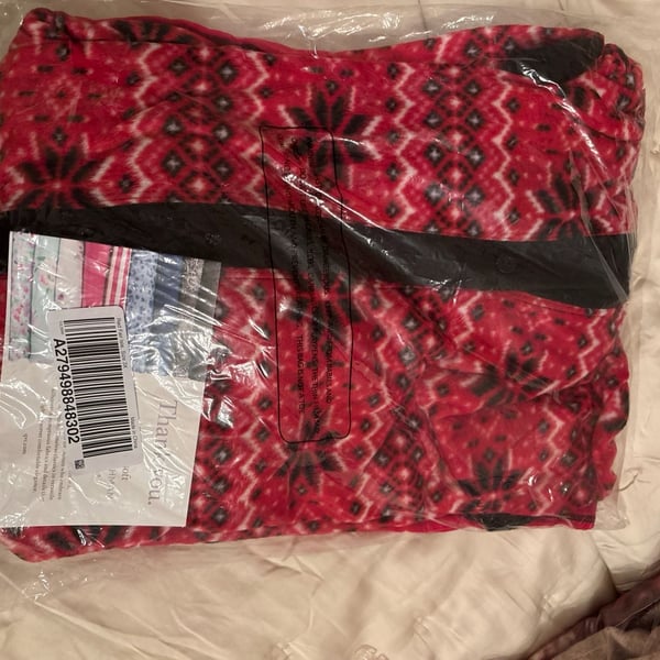 QVC Red Fair Isle Fleece Pajama Pants Size 3X