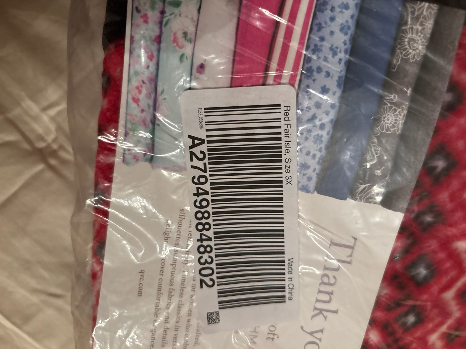 QVC Red Fair Isle Fleece Pajama Pants Size 3X 2
