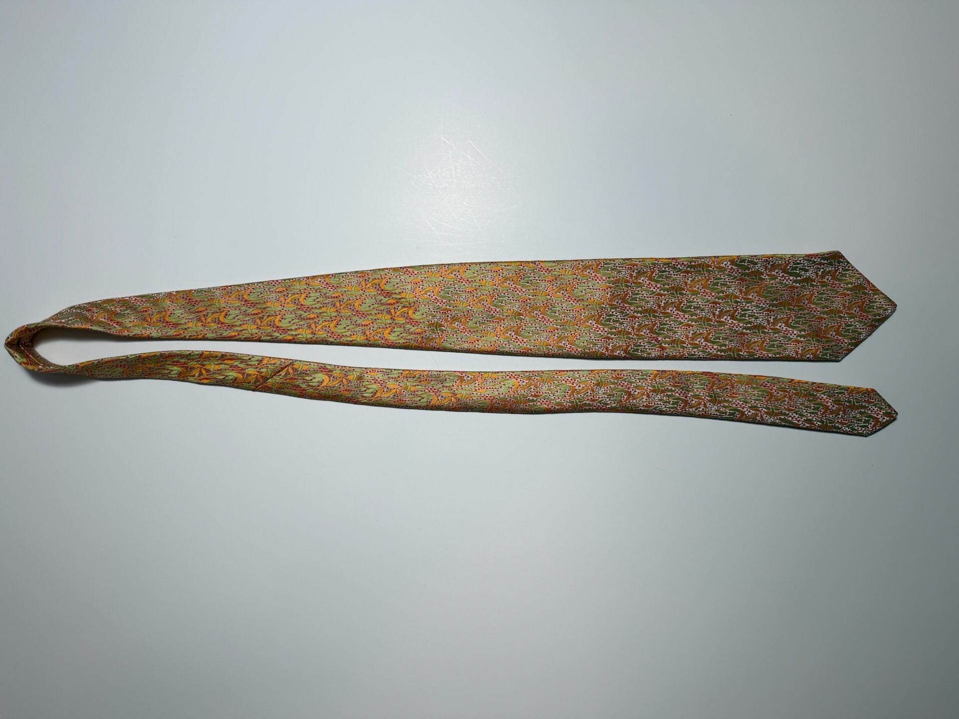 Ermenegildo Zegna Silk Necktie Yellow Green Red Made in Italy 2