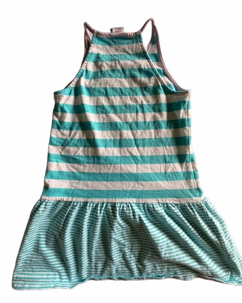 Gymboree Striped Dress Size S (5-6) Teal White 7