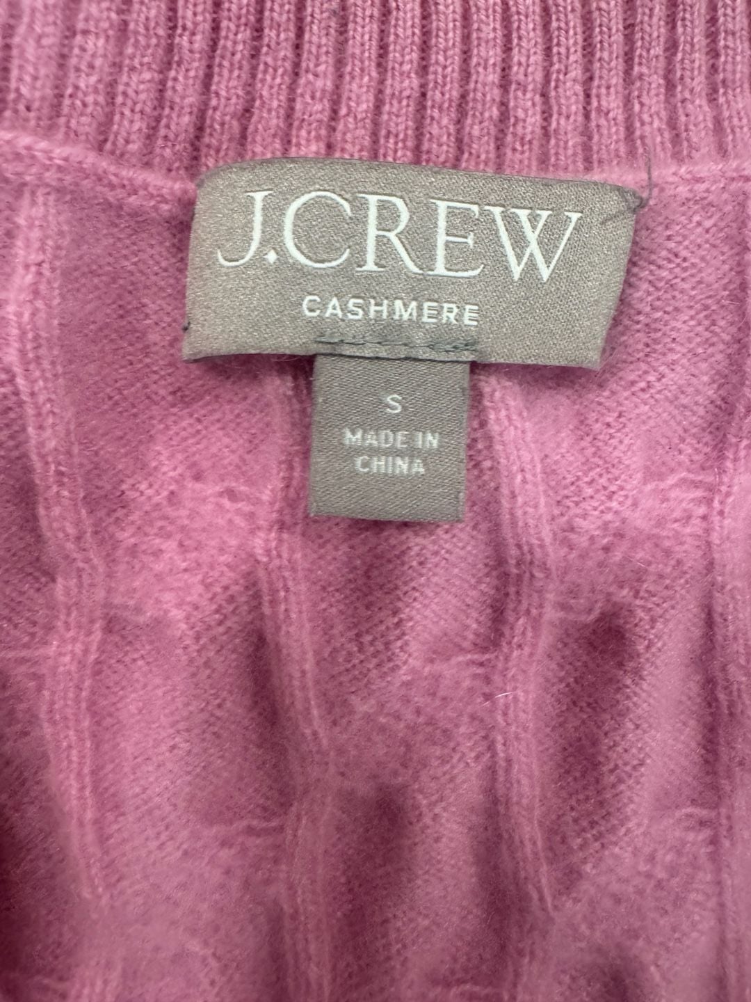J.Crew Cashmere Cable-Knit Sweater Vest Size S Pink Gold Buttons 5