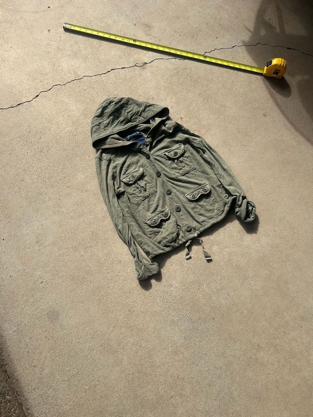 Y2K American eagle green button up top 2