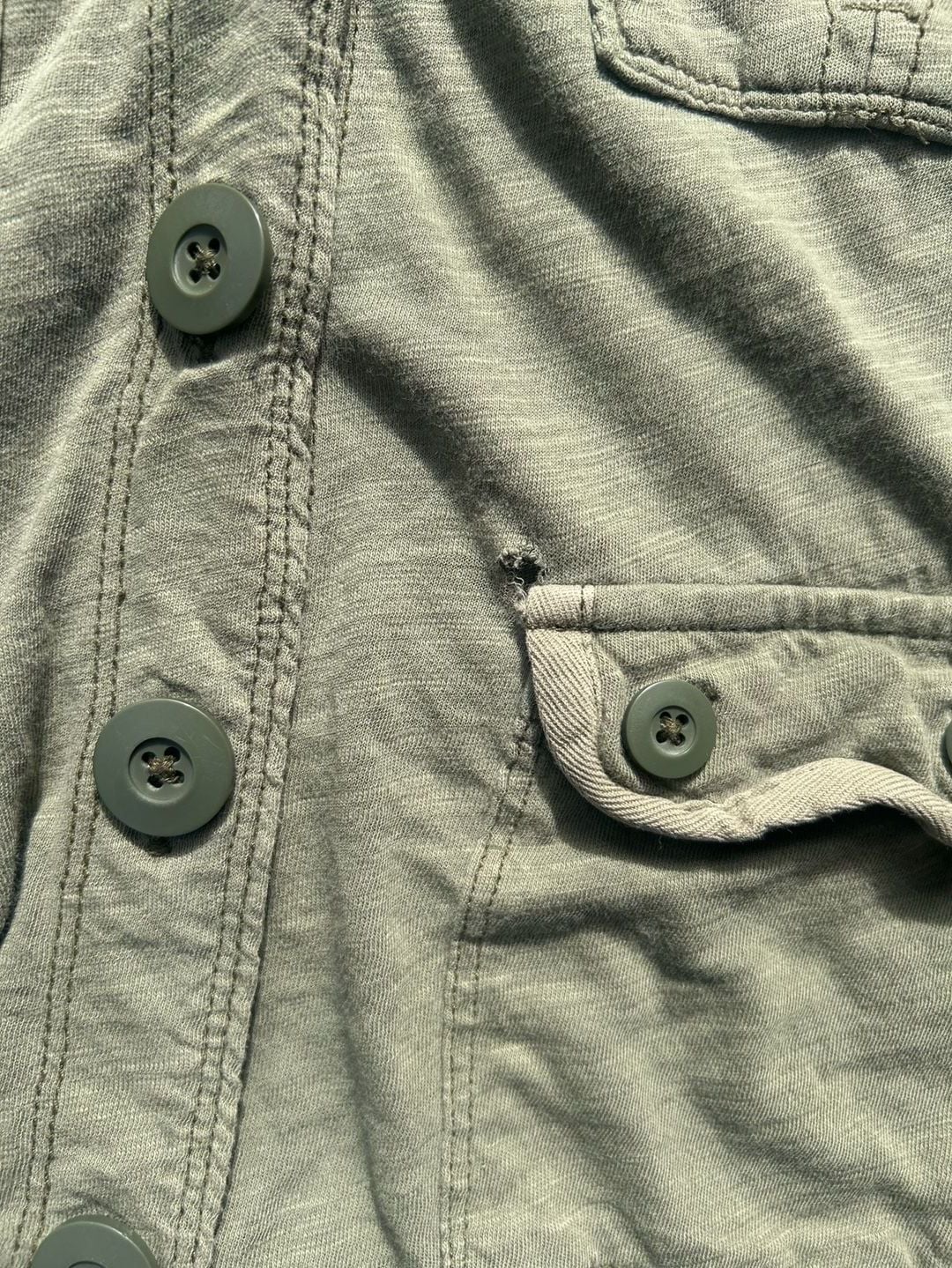Y2K American eagle green button up top 3