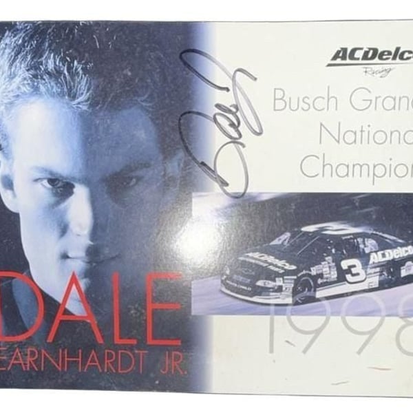 Signed ACDelco Dale Earnhardt Jr 1998 Busch Grand National Champion Sign