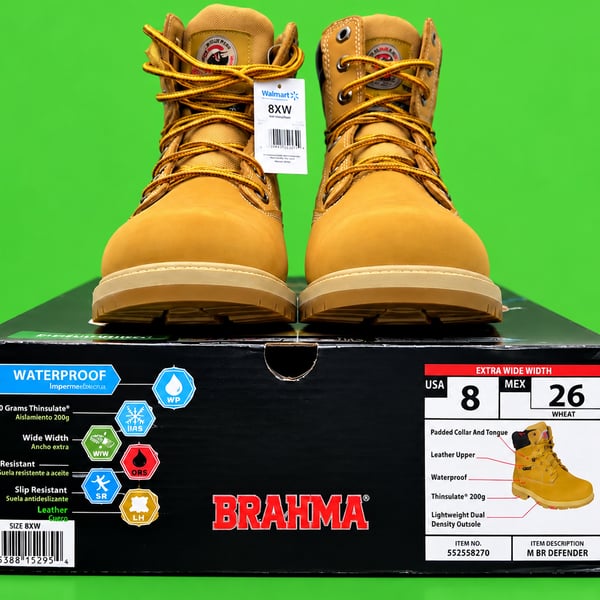 Brahma Defender Work Boots Size 8XW Wheat Waterproof