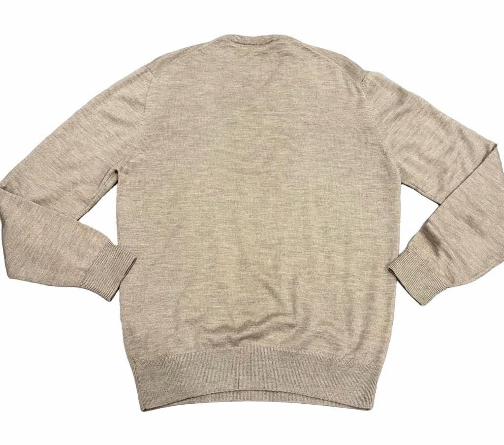 Thomas Pink V-Neck Sweater Size L Brown Wool Pullover 3