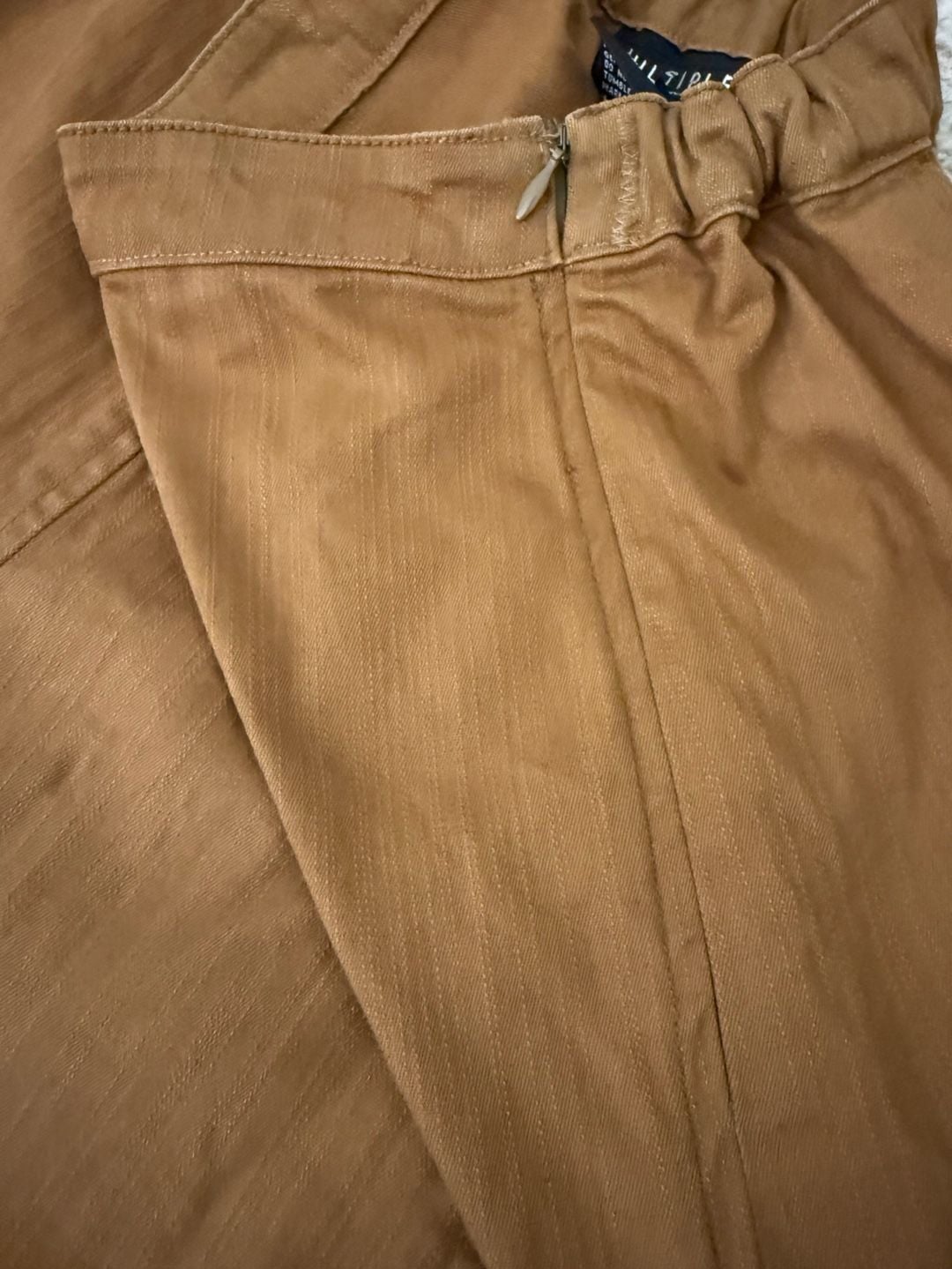 Multiples Skirt Size 14 Brown Cotton Blend Midi Ruffle Hem 5