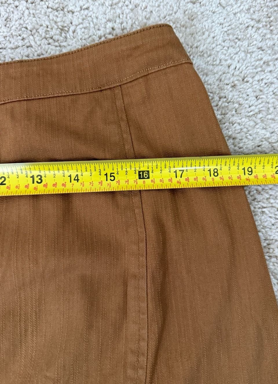Multiples Skirt Size 14 Brown Cotton Blend Midi Ruffle Hem 9