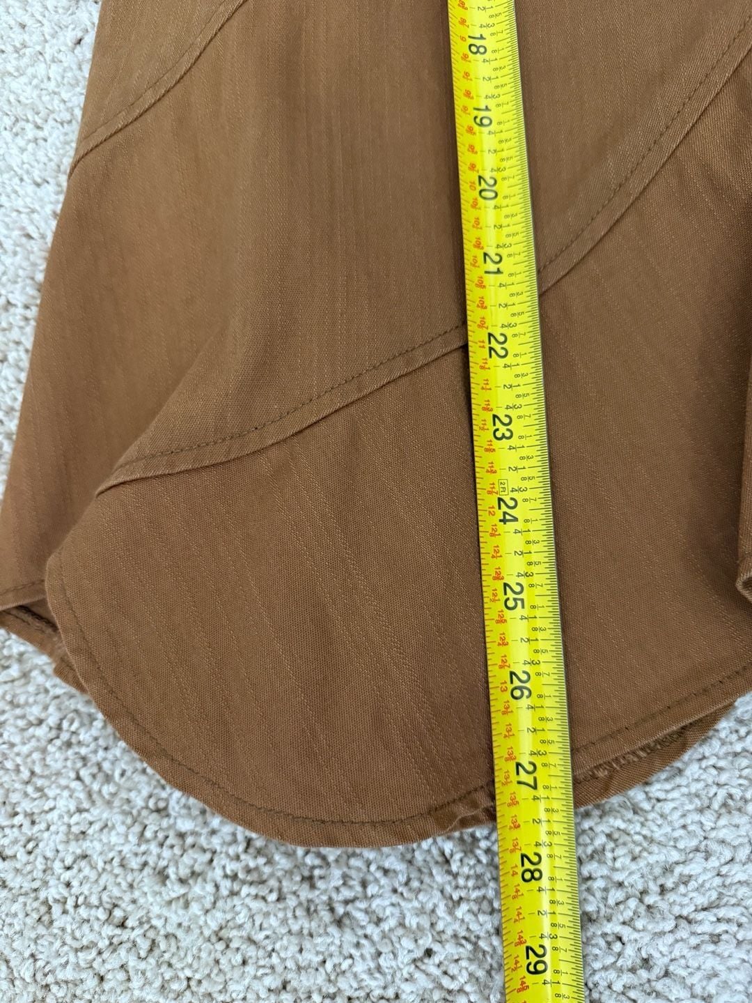 Multiples Skirt Size 14 Brown Cotton Blend Midi Ruffle Hem 10
