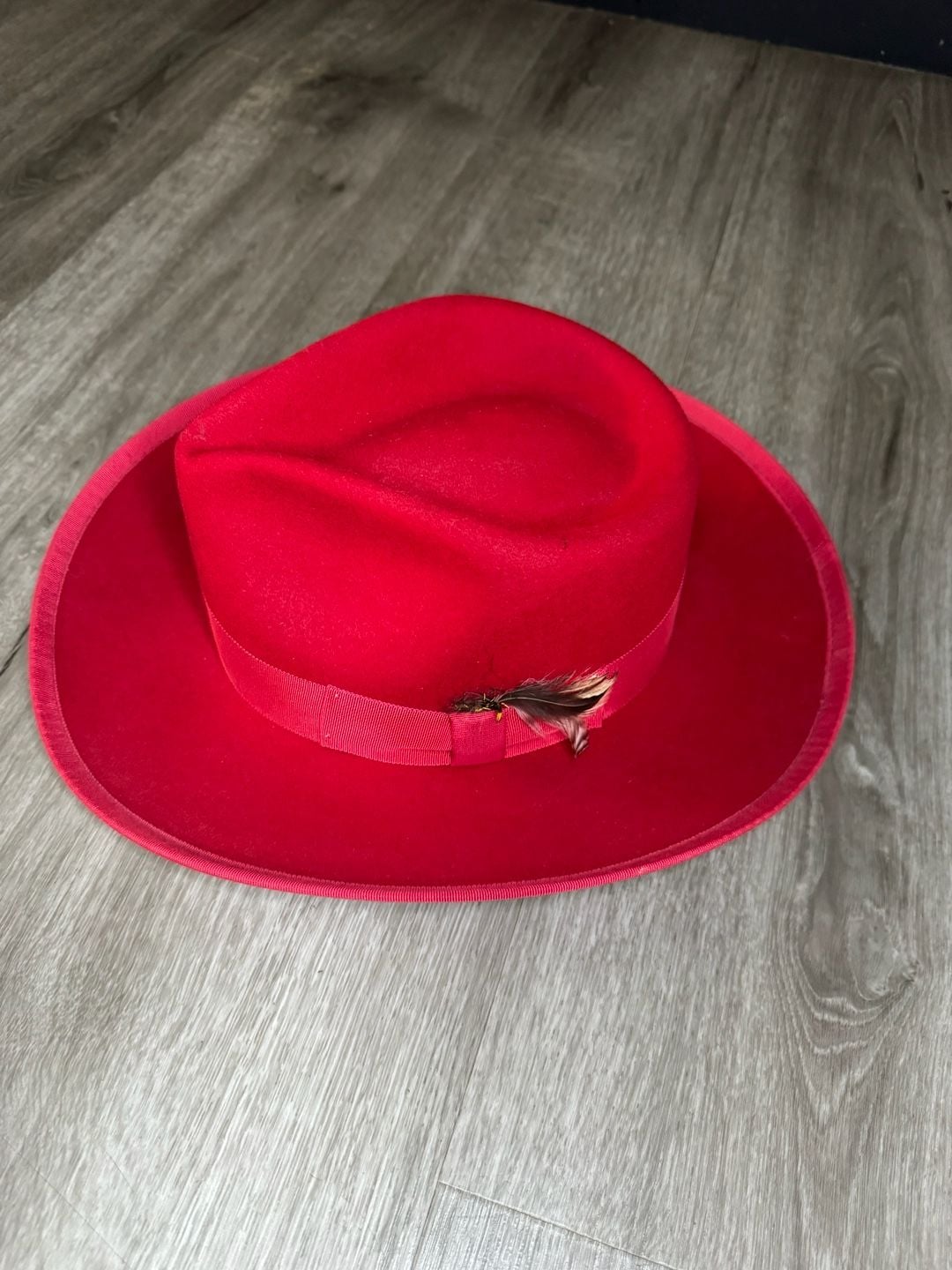 Scala Classico Fedora Size Medium Red Wool Hat 3