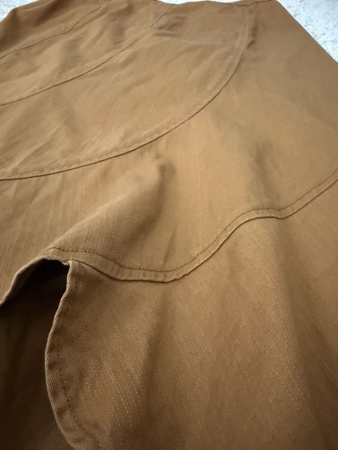 Multiples Skirt Size 14 Brown Cotton Blend Midi Ruffle Hem 11