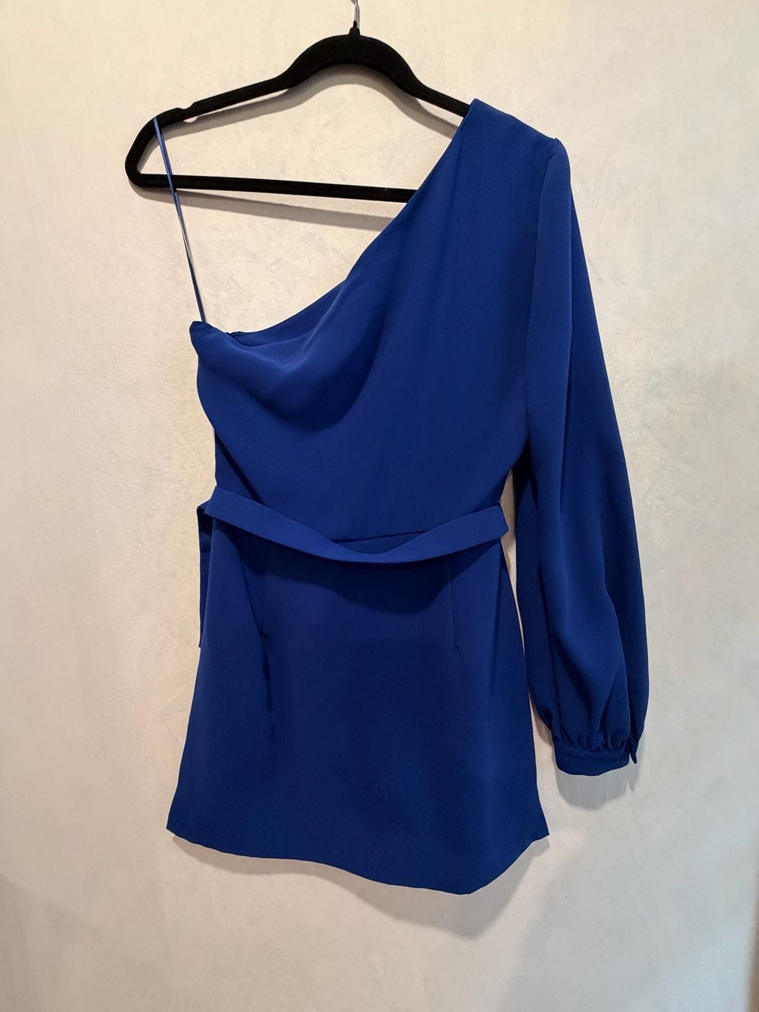 Amanda Uprichard Santos Romper Size S Royal Blue One Shoulder MSRP $260 3