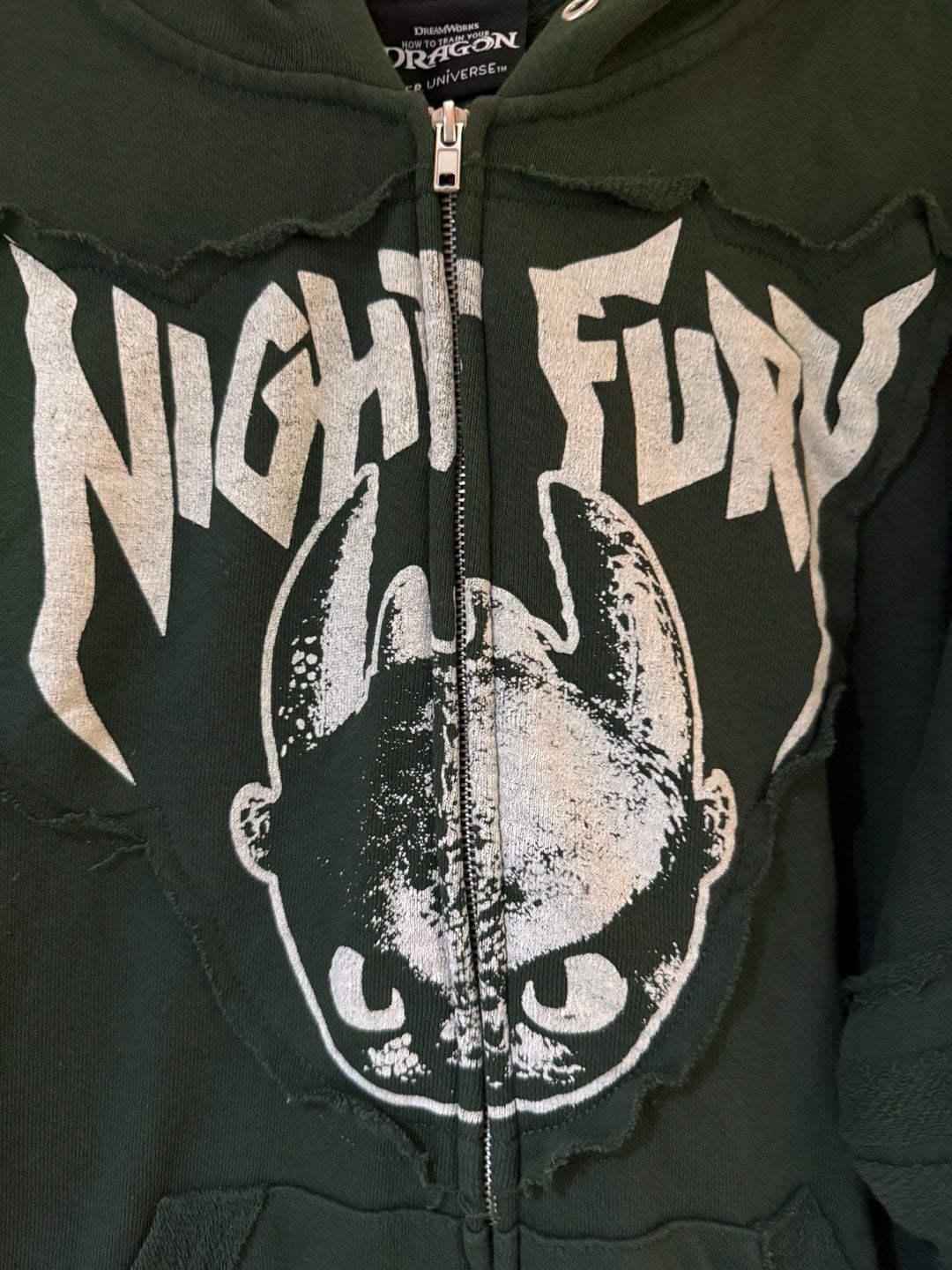 Her Universe How to Train Your Dragon Night Fury Toothless Hoodie Large Green 3